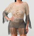 Ruffled Ends Knitted CoverUp Dress