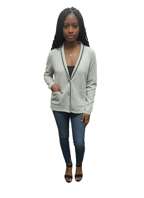 Cardigan Sweater Button-Front With Two Front Pockets