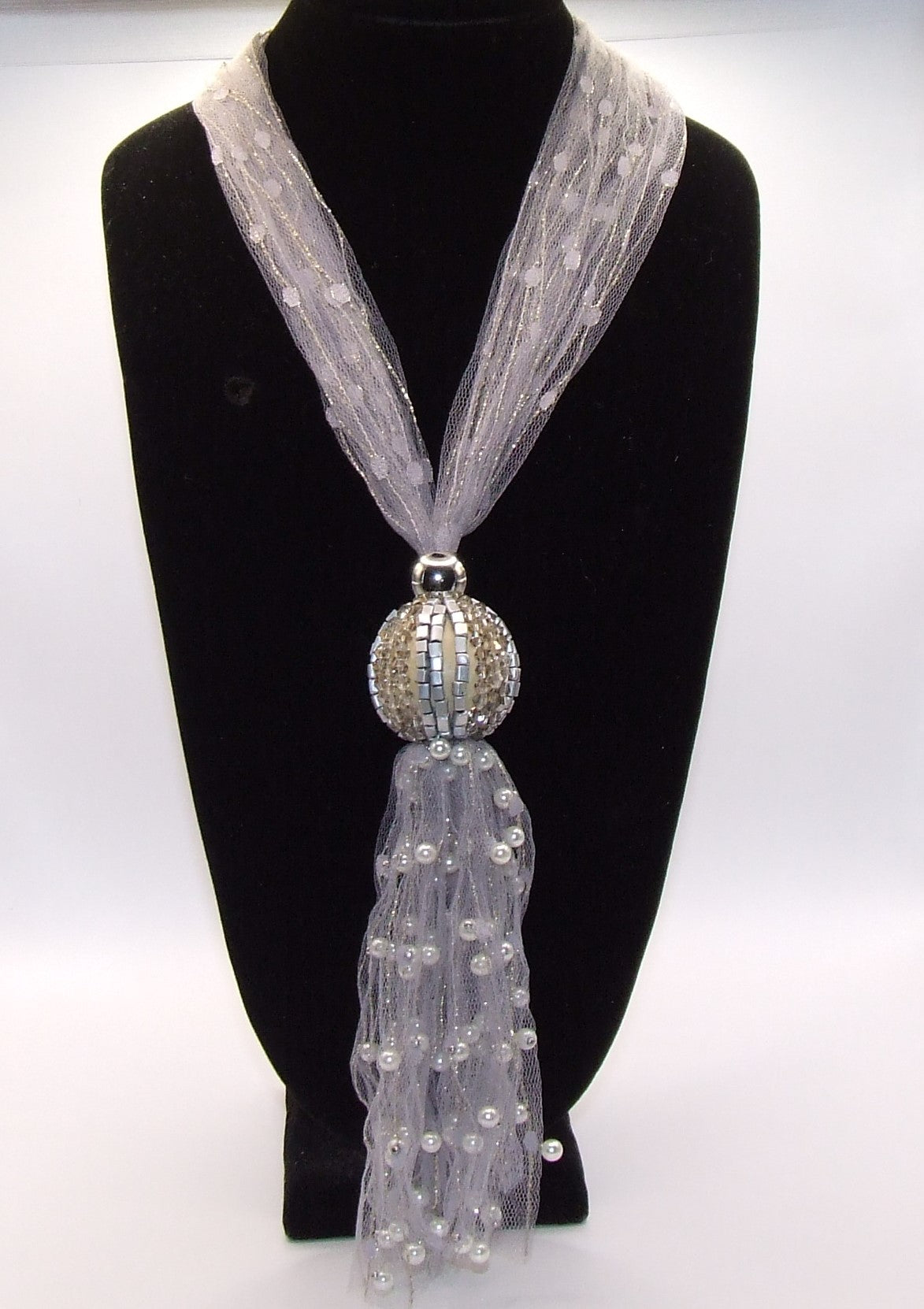 Lace Large Crystal Ball Necklaces