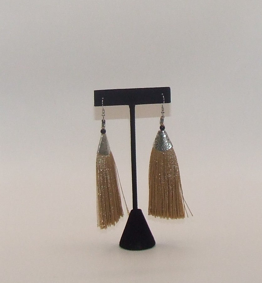 Women Silk Tassel Drop Earrings