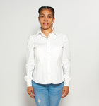 Long Sleeve Button Down Open Side Shirt