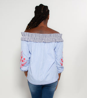 Blue Embroidery Shirt