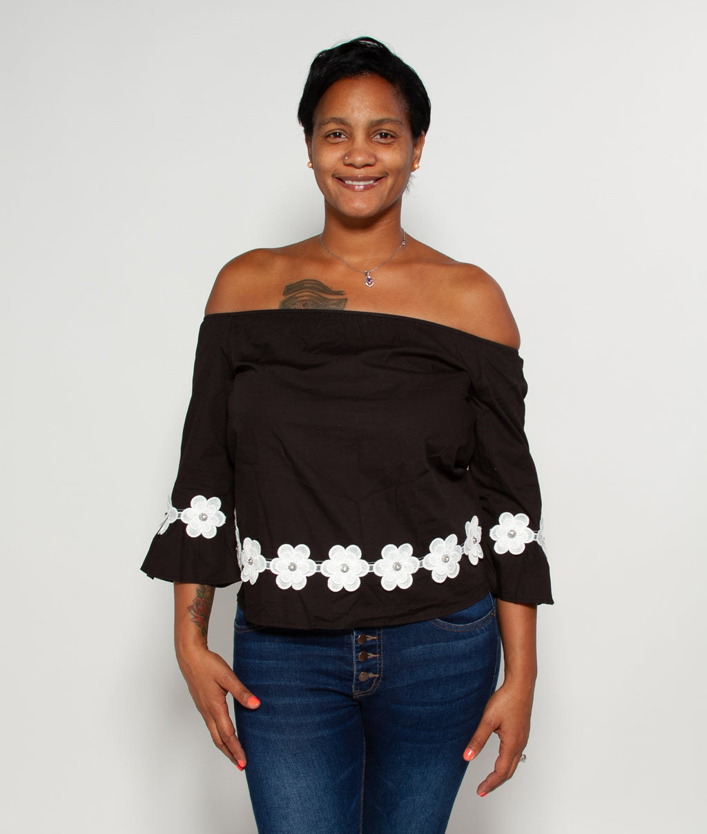 Bell Floral Sleeve Off The Shoulder