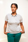 Short Sleeve Polka Dot Shirt With Pocket