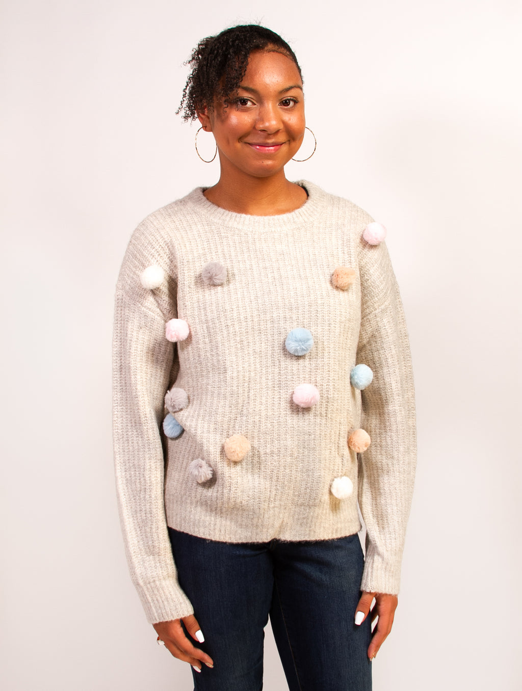 Knit Pompom Sweater