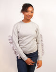 Sweatshirt Satin Ruffle Sleeve