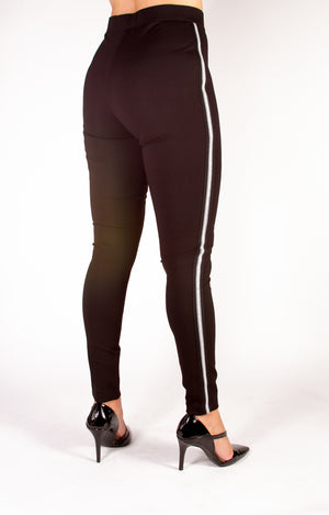 Leggings With Silver Strips On side