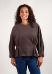 Ruched High Neck Sweater