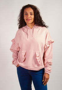 Pullover Hoodie Ruffle Sweatshirt