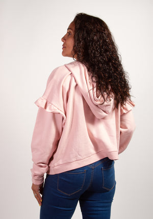 Pullover Hoodie Ruffle Sweatshirt