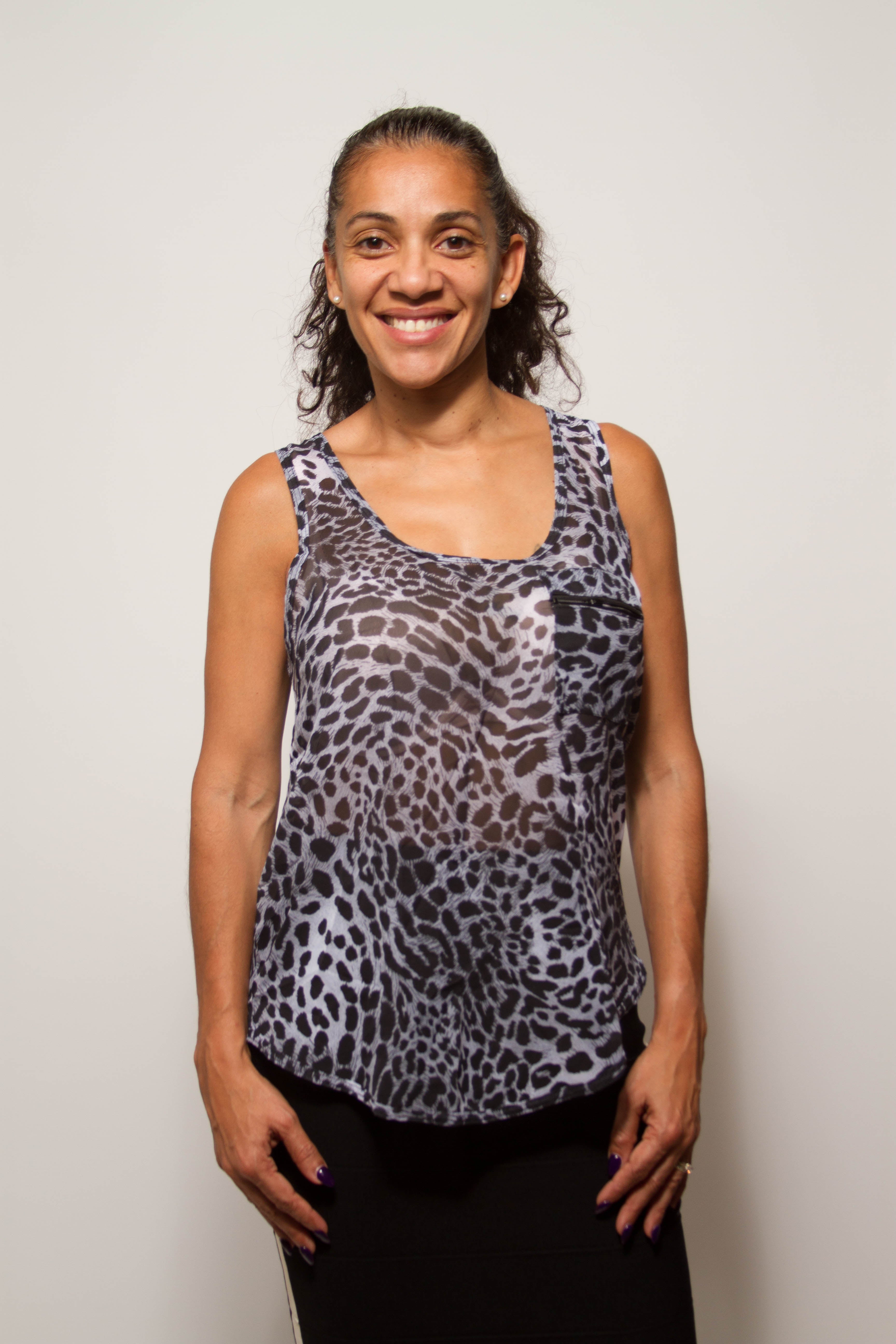 Black And White Sleeveless Top