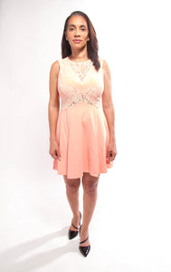 Lace Front Peach Dress